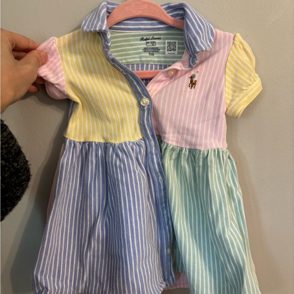 Polo by Ralph Lauren Multicolor Striped Kids Formal Dress